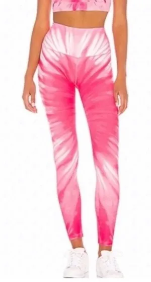 SPLITS59 Bardot Pink Tie Dye High Waist Leggings thumbnail 1