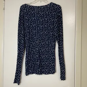 Free People Intimately navy blue floral long john romper pajama size large thumbnail 4