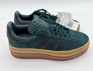 Adidas Gazelle Bold Aurora Ivy Gum Brown Platform Skater Suede Low Sneakers 7 thumbnail 1