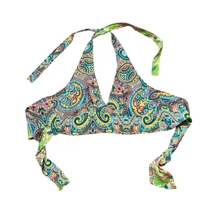 Reversible Paisley Halter Crop Top Bohemian Festival Coachella Sz S/M Silk Y2K thumbnail 13