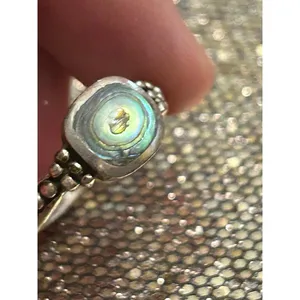925 sterling silver ring band size 8 g32 2.92g Mather of pearl thumbnail 2