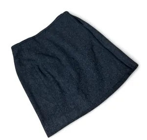 Eddie Bauer Gray 100% Wool Wrap Mini Dark Academia Skirt Lined‎ Size 14 Preppy thumbnail 1