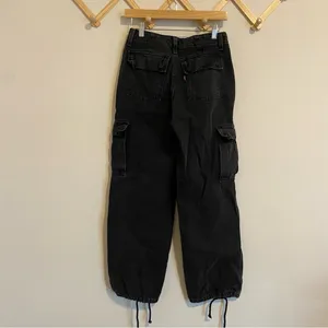 Levi's Black '94 Baggy Cinched Ankle Cargo Jeans size 24 thumbnail 7
