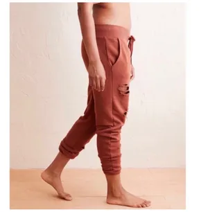 Aerie The Destroyed City Jogger in Brown-Rust Medium thumbnail 2