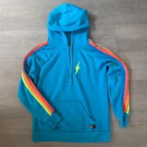 Aviator Nation Hoodie Blue Lightning Rainbow thumbnail 1