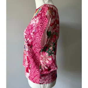 Johnny Was Active Pink Floral Bee Printed Workout Activewear Tank Top Size S thumbnail 4