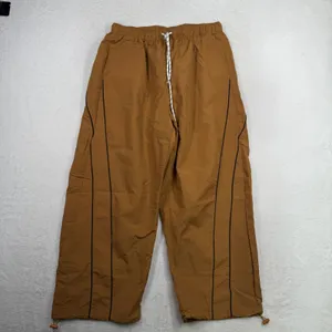 FISOEW Large Track Pants Brown Baggy Wide Leg Cropped Toggle Hem Gorpcore Sporty thumbnail 2
