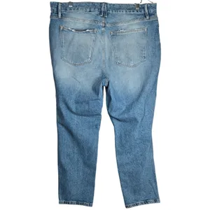 Good American Destructed High Rise‎ Straight Leg Jeans Women Size 15 Blue thumbnail 2