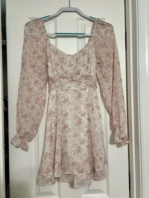 Pink Floral Summer Mini Dress thumbnail 1