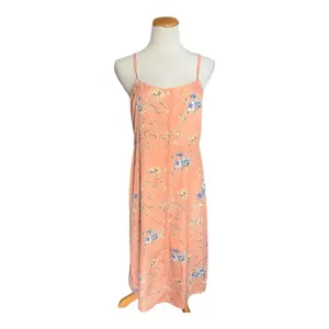 Womens Ali & Jay Peach Flower Frolicking Printed Sleeveless Button Dress - Sz M thumbnail 2