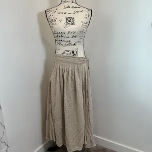 Free People Maxi Skirt Gauze Beige Boho Bohemian Festival Flowy Sz L thumbnail 3