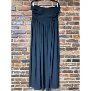 NWOT Lulu's Luxe Favorite Black Strapless Ruched Maxi Dress Women's Size XL thumbnail 3