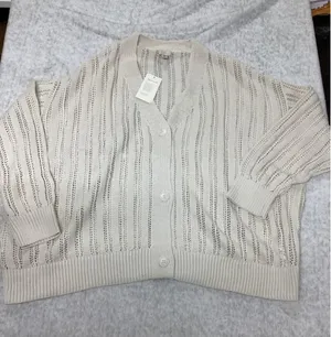 A New Day Cream‎ Pointelle Knit Button Front Cardigan Plus Size 4X NEW thumbnail 1