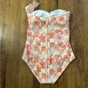 Shade & Shore Pink and Orange Floral One Piece Swimsuit thumbnail 3
