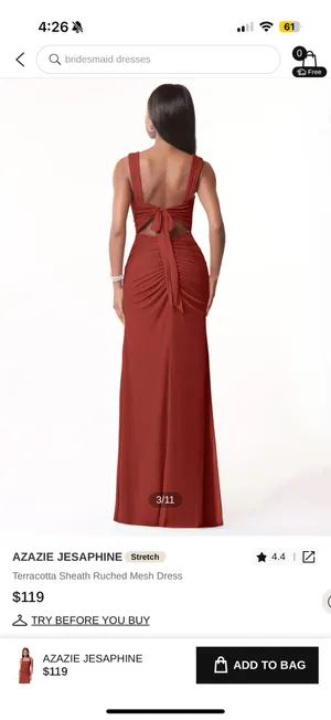 Azazie Chiffon Bridesmaid Dress terracotta thumbnail 2