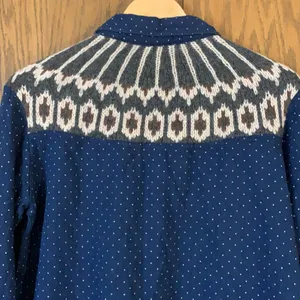 Free people button front knit back navy‎ polka dot top thumbnail 4