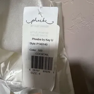 Phoebe White Sz 4 strapless polyester Cocktail Dress thumbnail 7