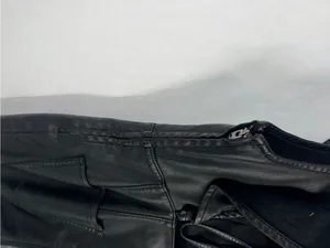 Free People Simone Vegan Short Suit Black Faux Leather Romper XS thumbnail 6