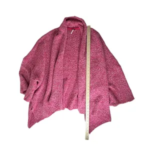 Free People Slouchy BFF Cardigan Large Pink Prickly Pear Oversized Boucle Knit thumbnail 12