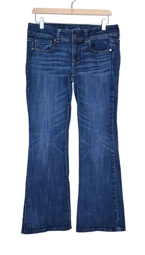 American Eagle Women's 8 Short Dark Wash Low-Rise Vintage Original Boot Jean thumbnail 1
