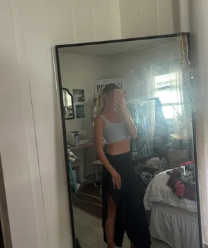 Long Black Slit Skirt thumbnail 3
