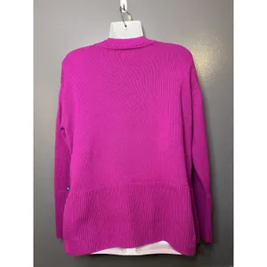 GAP Sweater Womens Medium Pink 100% Cotton Crew Neck Side Slit Knit Pullover thumbnail 5