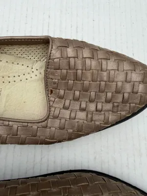 Cole Haan Woven Leather Flats Brown Slip On Loafers Made in Italy thumbnail 3
