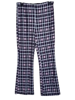 Maeve Anthropologie Cropped Plaid Flare Pants Stretch Preppy Twee Retro Tartan S thumbnail 2
