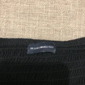 Brandy Melville Black Smocked Stretchy Crop Top thumbnail 3