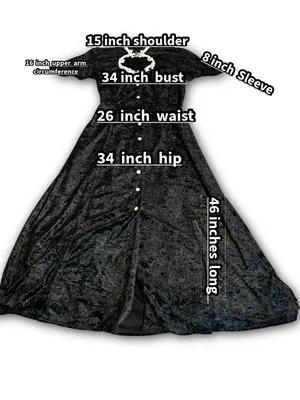 Vintage 1990'S All That Jazz Black Velvet & White Embroidered Collar Dress (6/8) thumbnail 13