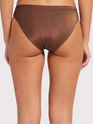 Nuuds Women's Shimmery Brown Low rise Bikini Bottoms Size M thumbnail 6