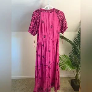 Free People Riley‎ Embroidered Maxi Dress-Fushia XS thumbnail 3