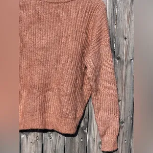 Aerie chunky knit sweater in a light brown or burnt orange color thumbnail 11