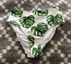 Cupshe Size Medium Tropical High Rise Bottom Full Bikini Bottom‎ Vacation thumbnail 1