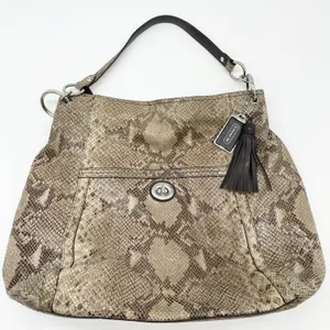 Coach Park Python Hobo Shoulder Bag F24383 Quiet Luxury Statement Elevated‎ Glam thumbnail 1