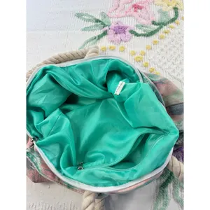 Abstract Beach Tote Bag Rope Handles‎ Turquoise Lining Travel Shopper thumbnail 8