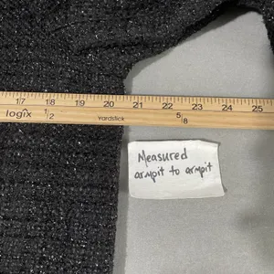 Black Silver Sparkle Tweed Jacket Women Size US 10 12 Formal Coat Event Evening thumbnail 10