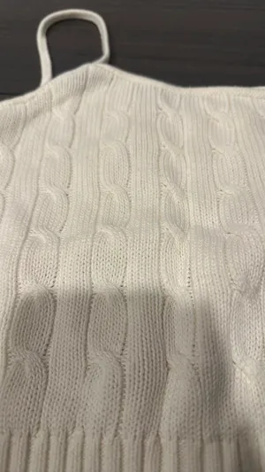 Brandy Melville Cable Knit Cream Tank Top thumbnail 2