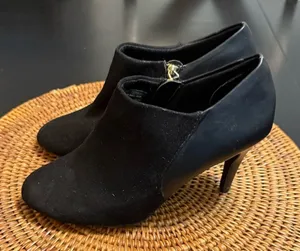 Dexflex Comfort Black Leather Shoes ankle boots heels 9W thumbnail 1
