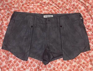 NWOT Free People/We the Free Dark Angel Vegan Micro Shorts | Charcoal Combo thumbnail 3