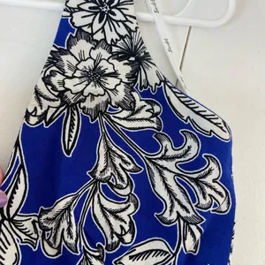 EUC Bardot women’s Petra halter electric blue floral high low‎ sundress dress XS thumbnail 7