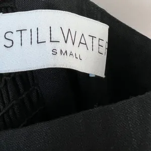 Stillwater Black Linen Blend Midi‎ Dress Small Spaghetti Strap Boho Casual thumbnail 6