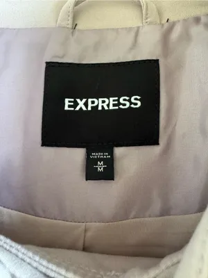 Express Light Pink Belted Trench Coat Size Medium thumbnail 4