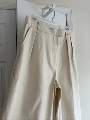Banana Republic Cruise Cropped Wide Leg Pants Cream NWT 10 thumbnail 4