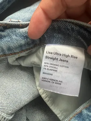 Reformation lise ultra high rise straight jeans, malta wash size 25 thumbnail 9