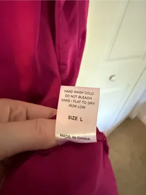 12th Tribe Hot Pink Satin Shiny Shirt Dress Button Down Collared Mini Large thumbnail 7