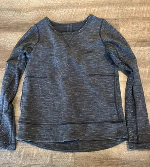 Lululemon Heathered Dark Gray Exhalation II Pullover Crewneck Sweatshirt thumbnail 1