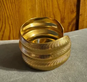 Gold Tone Chunky Statement Cuff Bracelet thumbnail 3