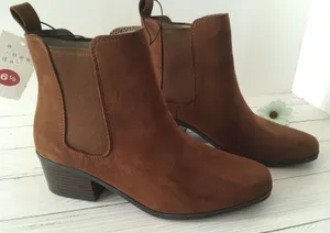 Suede Ankle Boots, Size 6 1/2 Brown thumbnail 1