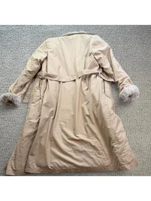Vintage London Fog Full Length Faux Fur Lined Belted Trench Coat Womens 8 70s thumbnail 2